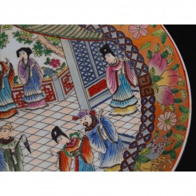 Kantonietiška family vert dekoratyvinė rankomis dekoruota lėkštė