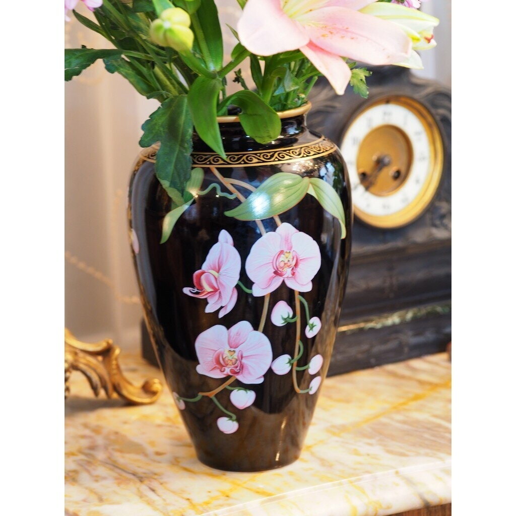 Kolekcinė porcelianinė vaza „Kvapniosios orchidėjos“, Franklin Mint 1 Kolekcinė porcelianinė vaza „Kvapniosios orchidėjos“, Franklin Mint 1