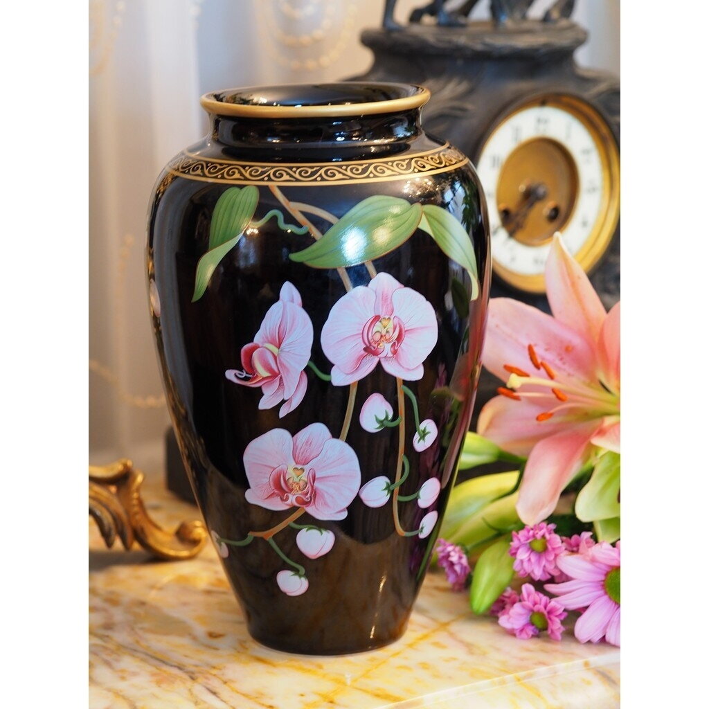 Kolekcinė porcelianinė vaza „Kvapniosios orchidėjos“, Franklin Mint 2 Kolekcinė porcelianinė vaza „Kvapniosios orchidėjos“, Franklin Mint 2