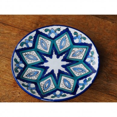 Marokietiška baltai mėlyna lėkštė