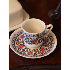 Turkiškas espreso porceliano puodelis su lėkštute
